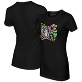 MLB Athletics Tiny Turnip Women's Peace Love Baseball Fitted T-Shirt