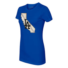 MLB Los Angeles Dodgers Tiny Turnip Women's State Outline T-Shirt