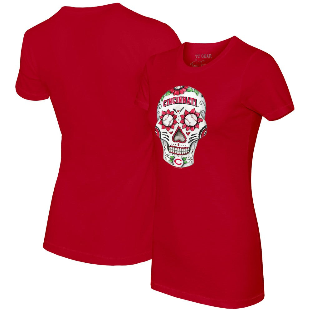 MLB Cincinnati Reds Tiny Turnip Women's Sugar Skull T-Shirt