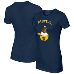MLB Milwaukee Brewers Tiny Turnip Women's Sundae Helmet T-Shirt