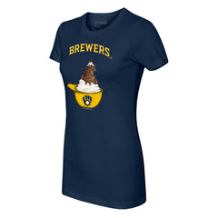 MLB Milwaukee Brewers Tiny Turnip Women's Sundae Helmet T-Shirt