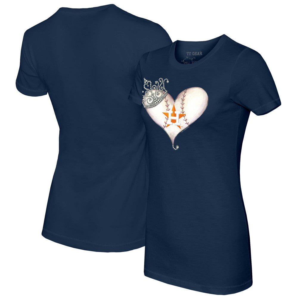 MLB Houston Astros Tiny Turnip Women's Tiara Heart T-Shirt