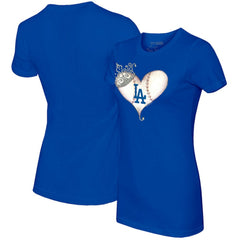 MLB Los Angeles Dodgers Tiny Turnip Women's Tiara Heart T-Shirt