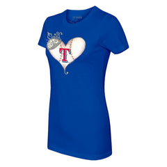 MLB Texas Rangers Tiny Turnip Women's Tiara Heart T-Shirt