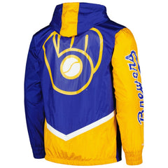 MLB Milwaukee Brewers Mitchell & Ness Undeniable Full-Zip Hoodie Windbreaker Jacket