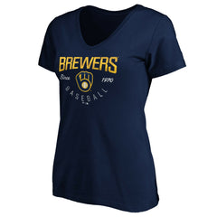 MLB Milwaukee Brewers Women's Core Live For It V-Neck T-Shirt