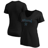 MLB Miami Marlins Women's Core Team Lock Up V-Neck T-Shirt