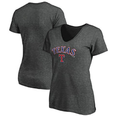 MLB Texas Rangers Women's Core Team Lock Up Wordmark V-Neck T-Shirt