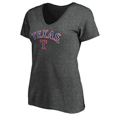 MLB Texas Rangers Women's Core Team Lock Up Wordmark V-Neck T-Shirt