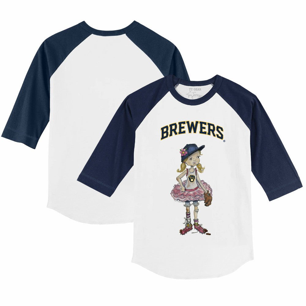 MLB Milwaukee Brewers Tiny Turnip Youth Babes 3/4-Sleeve Raglan T-Shirt