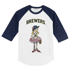 MLB Milwaukee Brewers Tiny Turnip Youth Babes 3/4-Sleeve Raglan T-Shirt