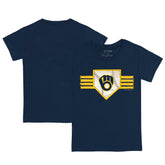 MLB Milwaukee Brewers Tiny Turnip Youth Base Stripe T-Shirt