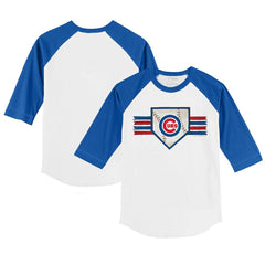 MLB Chicago Cubs Tiny Turnip Youth Base Stripe 3/4-Sleeve Raglan T-Shirt