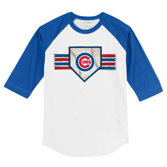 MLB Chicago Cubs Tiny Turnip Youth Base Stripe 3/4-Sleeve Raglan T-Shirt
