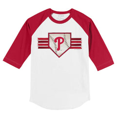 MLB Philadelphia Phillies Tiny Turnip Youth Base Stripe 3/4-Sleeve Raglan T-Shirt