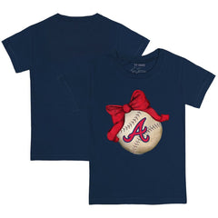 MLB Atlanta Braves Tiny Turnip Youth Baseball Bow T-Shirt