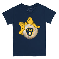 MLB Milwaukee Brewers Tiny Turnip Youth Baseball Bow T-Shirt