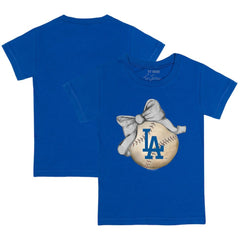 MLB Los Angeles Dodgers Tiny Turnip Youth Baseball Bow T-Shirt