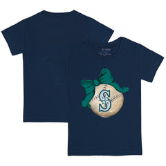 MLB Seattle Mariners Tiny Turnip Youth Baseball Bow T-Shirt