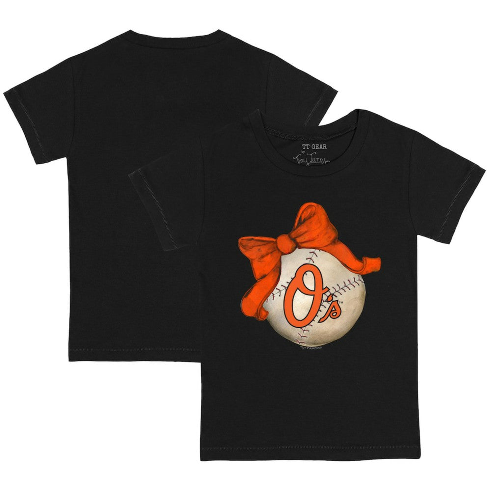 MLB Baltimore Orioles Tiny Turnip Youth Baseball Bow T-Shirt