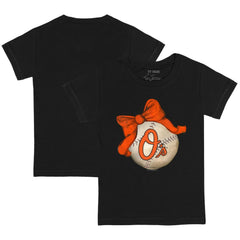 MLB Baltimore Orioles Tiny Turnip Youth Baseball Bow T-Shirt