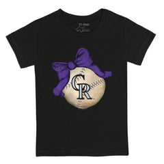 MLB Colorado Rockies Tiny Turnip Youth Baseball Bow T-Shirt