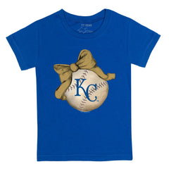 MLB Kansas City Royals Tiny Turnip Youth Baseball Bow T-Shirt