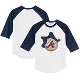 MLB Atlanta Braves Tiny Turnip Youth Baseball Bow 3/4-Sleeve Raglan T-Shirt