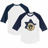 MLB Milwaukee Brewers Tiny Turnip Youth Baseball Bow 3/4-Sleeve Raglan T-Shirt