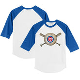 MLB Chicago Cubs Tiny Turnip Youth Baseball Cross Bats 3/4-Sleeve Raglan T-Shirt