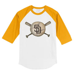 MLB San Diego Padres Tiny Turnip Youth Baseball Cross Bats 3/4-Sleeve Raglan T-Shirt