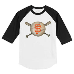 MLB San Francisco Giants Tiny Turnip Youth Baseball Cross Bats 3/4-Sleeve Raglan T-Shirt