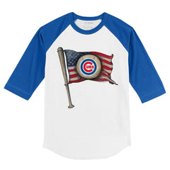 MLB Chicago Cubs Tiny Turnip Youth Baseball Flag 3/4-Sleeve Raglan T-Shirt