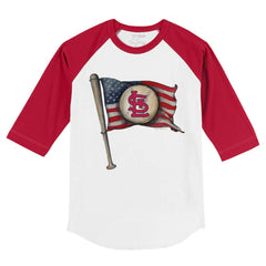 MLB St. Louis Cardinals Tiny Turnip Youth Baseball Flag 3/4-Sleeve Raglan T-Shirt