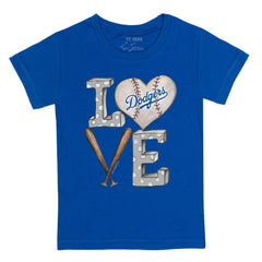 MLB Los Angeles Dodgers Tiny Turnip Youth Baseball Love T-Shirt