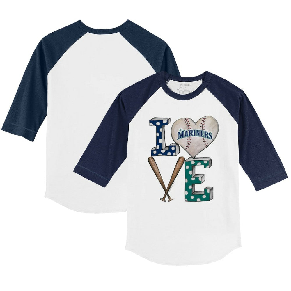 MLB Seattle Mariners Tiny Turnip Youth Baseball Love 3/4-Sleeve Raglan T-Shirt