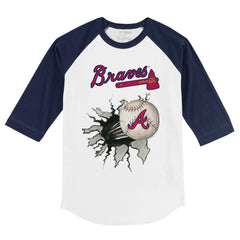 MLB Atlanta Braves Tiny Turnip Youth Baseball Tear 3/4-Sleeve Raglan T-Shirt
