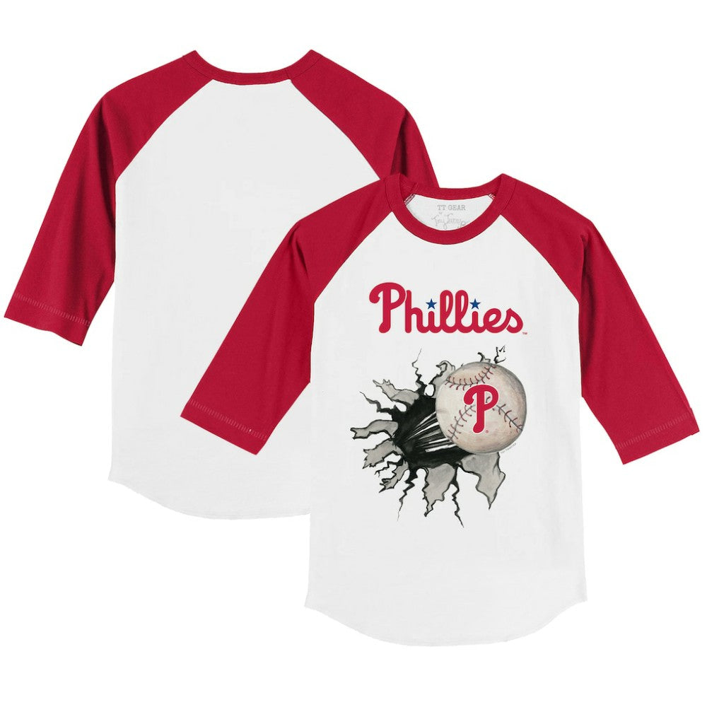 MLB Philadelphia Phillies Tiny Turnip Youth Baseball Tear 3/4-Sleeve Raglan T-Shirt
