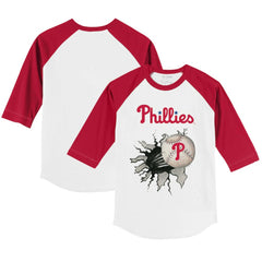 MLB Philadelphia Phillies Tiny Turnip Youth Baseball Tear 3/4-Sleeve Raglan T-Shirt