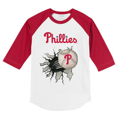 MLB Philadelphia Phillies Tiny Turnip Youth Baseball Tear 3/4-Sleeve Raglan T-Shirt
