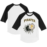 MLB Pittsburgh Pirates Tiny Turnip Youth Baseball Tear 3/4-Sleeve Raglan T-Shirt