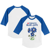MLB Toronto Blue Jays Tiny Turnip Youth Blooming Baseballs 3/4-Sleeve Raglan T-Shirt
