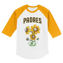 MLB San Diego Padres Tiny Turnip Youth Blooming Baseballs 3/4-Sleeve Raglan T-Shirt