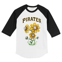 MLB Pittsburgh Pirates Tiny Turnip Youth Blooming Baseballs 3/4-Sleeve Raglan T-Shirt