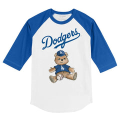 MLB Los Angeles Dodgers Tiny Turnip Youth Teddy Boy 3/4-Sleeve Raglan T-Shirt