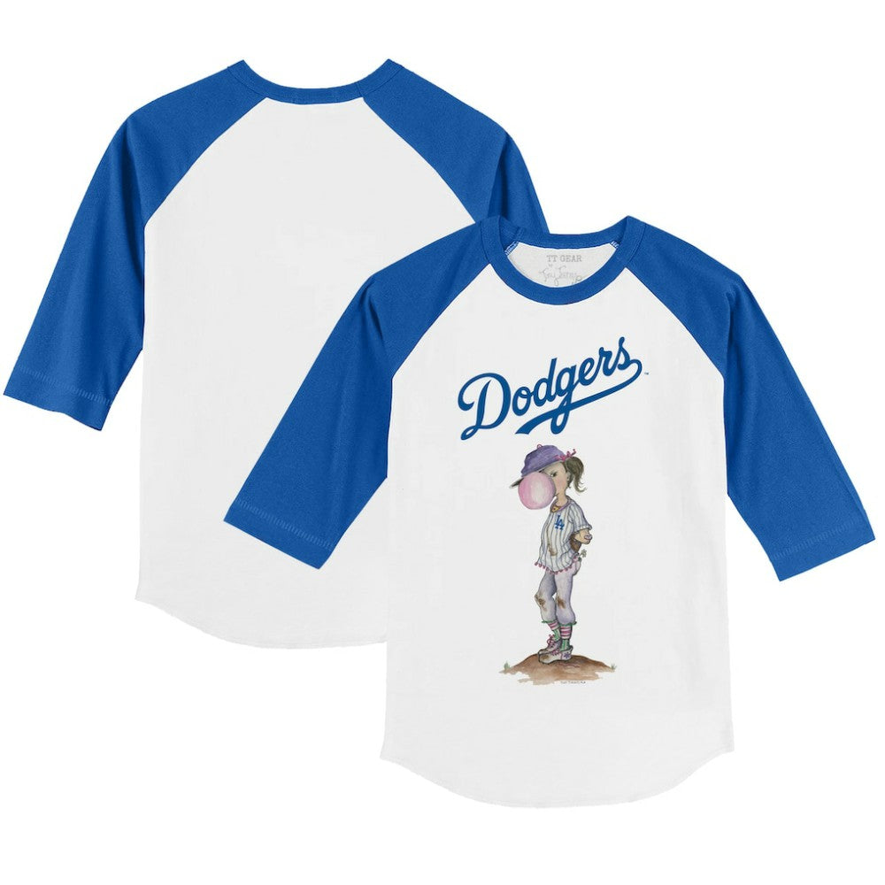 MLB Los Angeles Dodgers Tiny Turnip Youth Bubbles 3/4-Sleeve Raglan T-Shirt