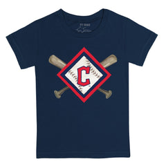 MLB Cleveland Guardians Tiny Turnip Youth Diamond Cross Bats T-Shirt