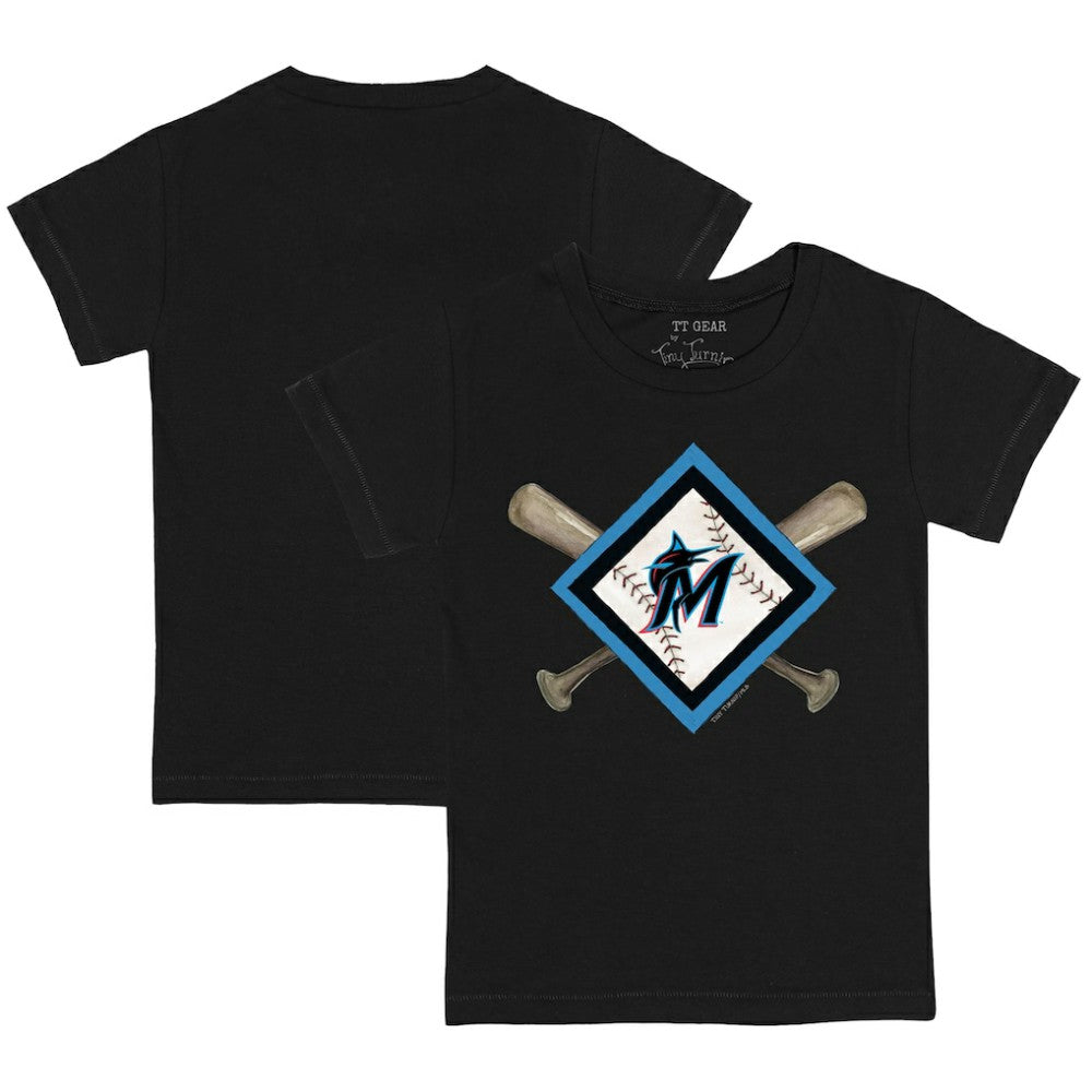 MLB Miami Marlins Tiny Turnip Youth Diamond Cross Bats T-Shirt
