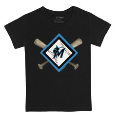 MLB Miami Marlins Tiny Turnip Youth Diamond Cross Bats T-Shirt