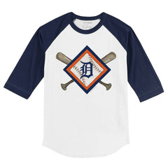 MLB Detroit Tigers Tiny Turnip Youth Diamond Cross Bats 3/4-Sleeve Raglan T-Shirt